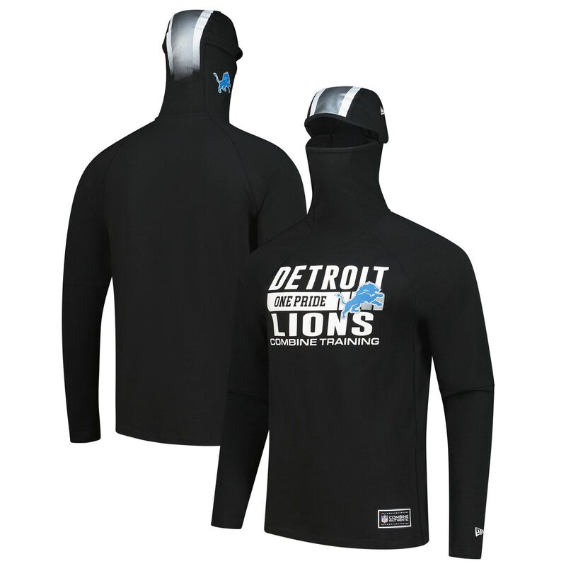 ニューエラ メンズ トップス Tシャツ パーカー Men's New Era Black Detroit Lions Functional Fandom Balaclava Helmet Stripe Tri-Blend Hoodie Lns Black ブラック|ReVida 店