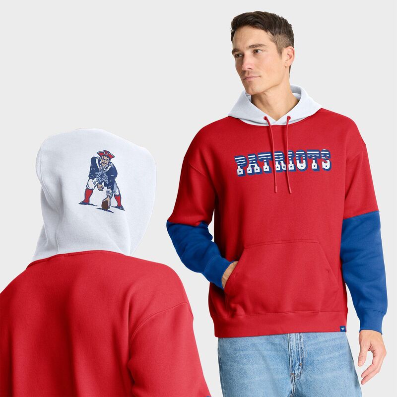 ファナティクス メンズ トップス Tシャツ パーカー Men's Fanatics Red New England Patriots Helmet Retro Pullover Hoodie Pat Red レッド|ReVida 店
