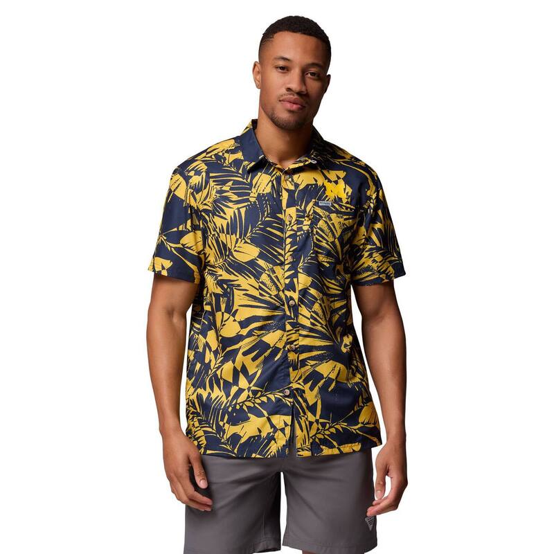 コロンビア メンズ トップス Tシャツ Men's Columbia Navy Michigan Wolverinesuper Slack Tide Omni-Wick Button-Up Shirt Mic Navy ネイビー|ReVida 店