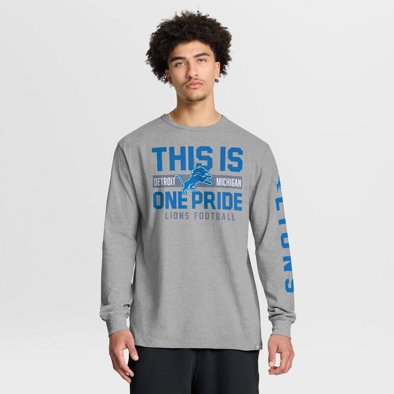 ファナティクス メンズ トップス Tシャツ Men's Fanatics Heather Gray Detroit Lions Hometown Sweep Legacy Long Sleeve T-Shirt Lns Grey グレー