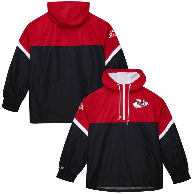 ミッチェル&ネス メンズ トップス Tシャツ ヴィンテージ ロゴ Men's Mitchell & Ness Red/Blackansas City Chiefs Tie Breaker Vintage Logo Lightweight Anorak Half-Zip Windbreaker Chf Red レッド
