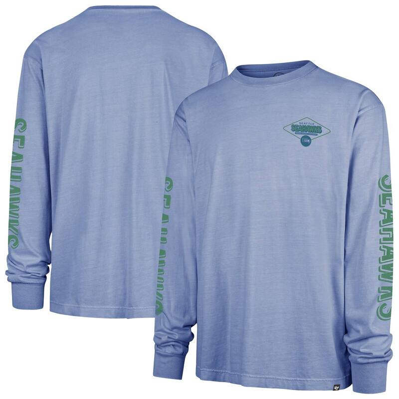 フォーティセブンブランド メンズ トップス プルオーバー 47 Brand Men\u0027s \u002747 Blue Seattle Seahawks Cairn Ravine Foundation Throwback Long Sleeve T-Shirt Sea Blue 青色
