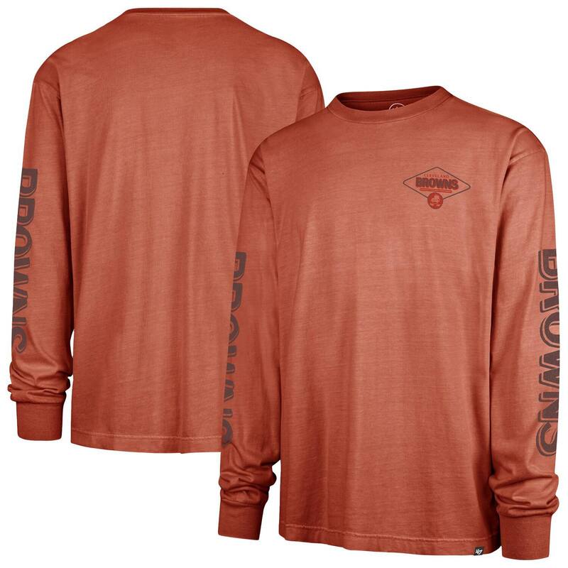 フォーティセブンブランド メンズ トップス プルオーバー 47 Brand Men\u0027s \u002747 Orange Cleveland Browns Cairn Ravine Foundation Throwback Long Sleeve T-Shirt Brn Orange オレンジ色
