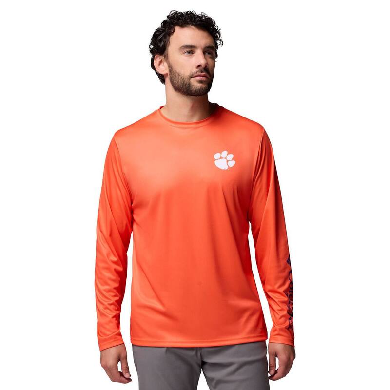 コロンビア メンズ トップス Tシャツ Men's Columbia Orange Clemson Tigers PHG Terminal Shot Long Sleeve T-Shirt Clm Orange オレンジ|ReVida 店