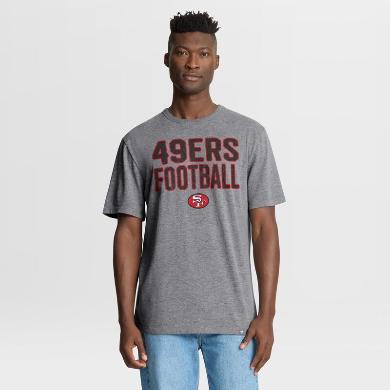 ファナティクス メンズ トップス Tシャツ ダウン Men's Fanatics Heather Gray San Francisco 49ers First Down Tribute Tri-Blend T-Shirt 49r Grey グレー