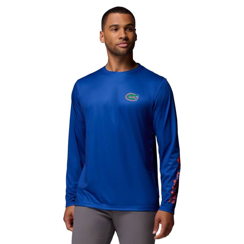 コロンビア メンズ トップス Tシャツ Men's Columbia Royal Florida Gators PHG Terminal Shot Long Sleeve T-Shirt Fld Blue ブルー｜ReVida 店