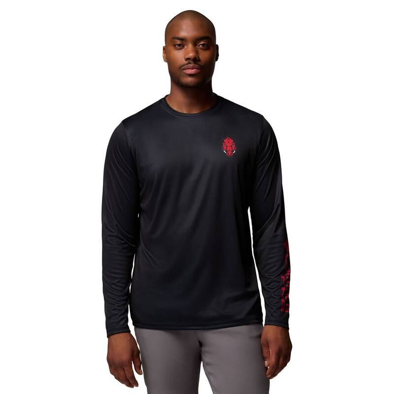 コロンビア メンズ トップス Tシャツ Men's Columbia Black Arkansas Razorbacks PHG Terminal Shot 3-Hit Long Sleeve T-Shirt Ark Black ブラック|ReVida 店