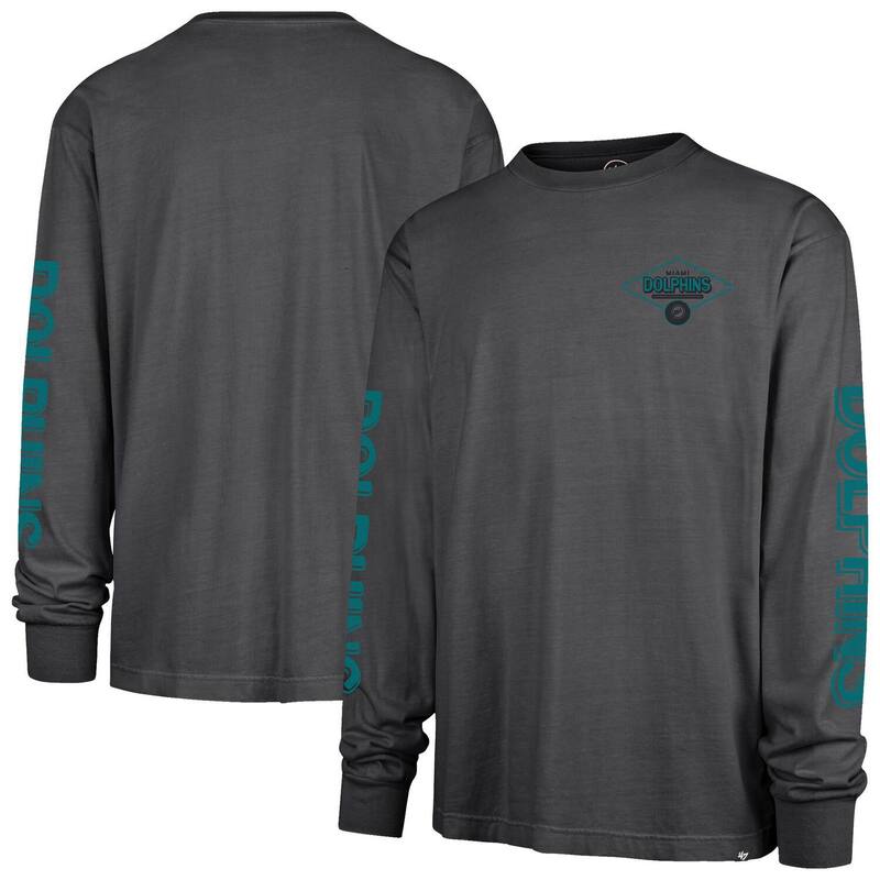 フォーティセブンブランド メンズ トップス プルオーバー 47 Brand Men\u0027s \u002747 Black Miami Dolphins Cairn Ravine Foundation Throwback Long Sleeve T-Shirt Dol Black 黒いこと