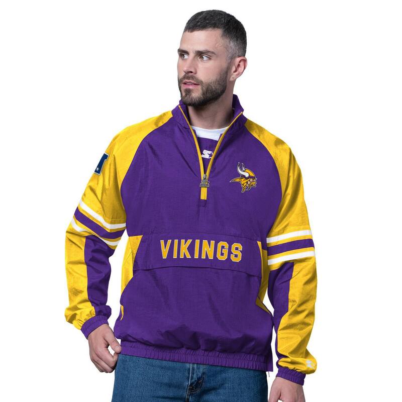 スターター メンズ トップス Tシャツ Men'starter Purple Minnesota Vikings Prospect Half-Zipullover Mvk Purple パープル