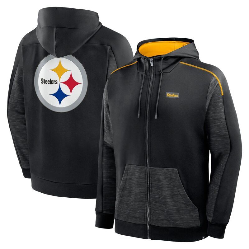 ファナティクス メンズ トップス Tシャツ ダウン パーカー Men's Fanatics Black Pittsburgh Steelers Checkdown Pass Full-Zip Hoodie Stl Black ブラック|ReVida 店