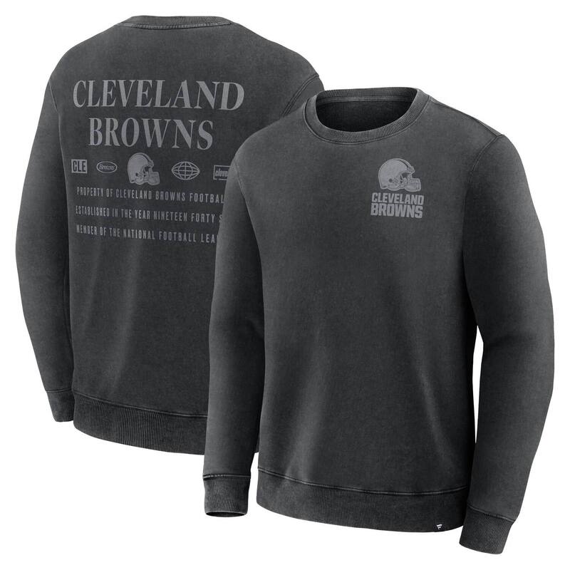 ファナティクス メンズ トップス プルオーバー 汗水 Men\u0027s Fanatics Black Cleveland Browns Deep Route Pullover Sweatshirt Brn Black 黒いこと