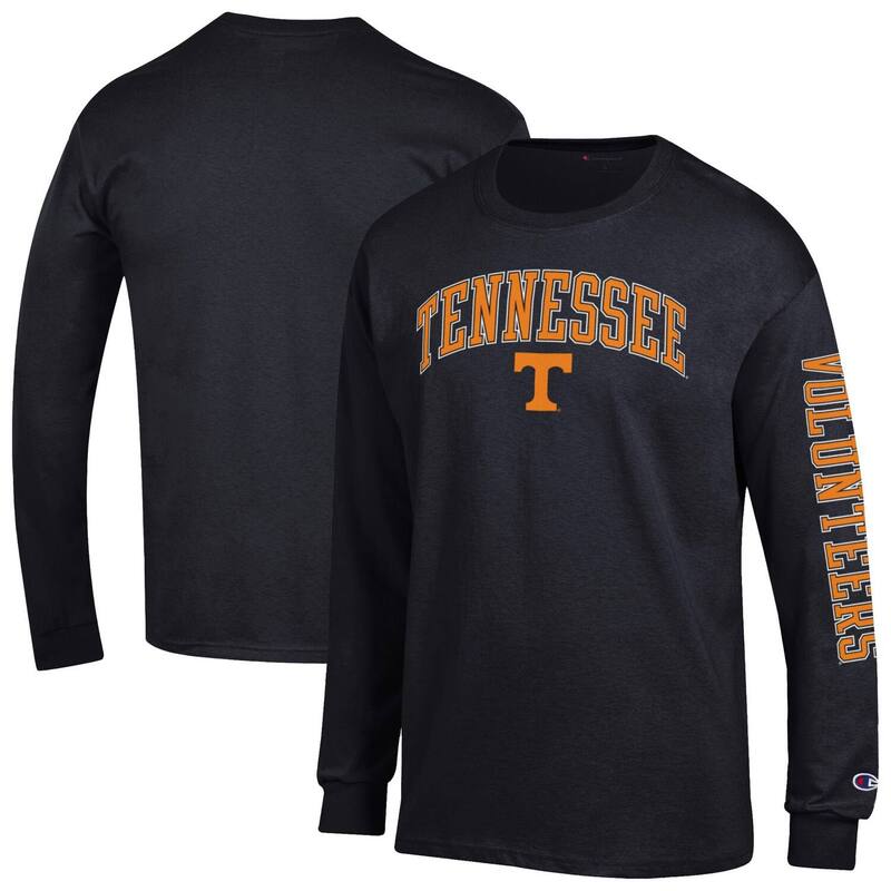 チャンピオン メンズ トップス Tシャツ ロゴ Men's Champion Black Tennessee Volunteers Arch Over Logo 2-Hit Long Sleeve T-Shirten Black ブラック