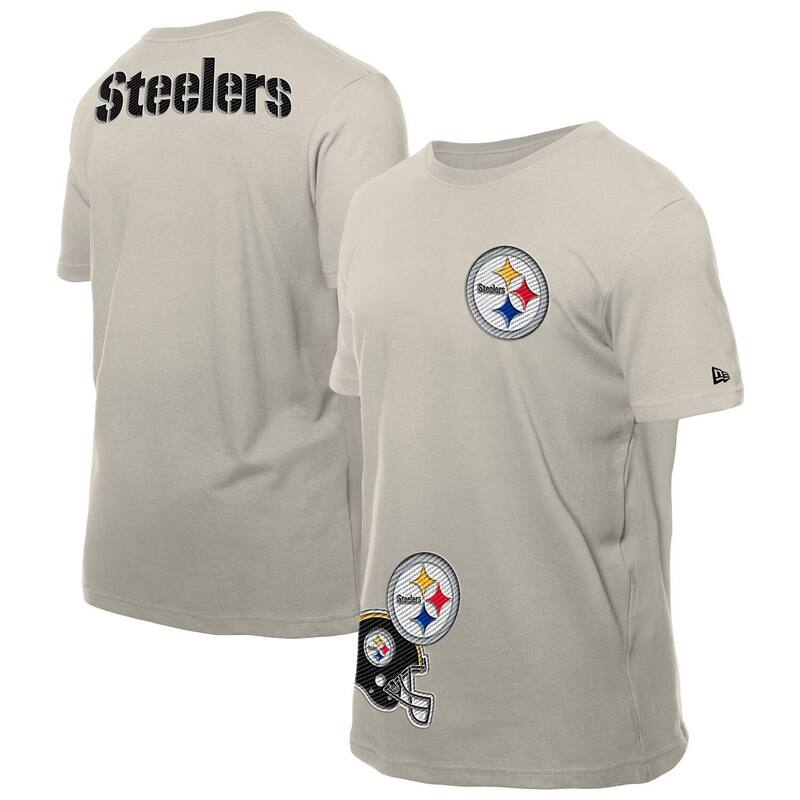 ニュー内鰓 メンズ トップス プルオーバー Men\u0027s New Era Light Beige Pittsburgh Steelers Multi Patch T-Shirt Stlt Bei ベージュ