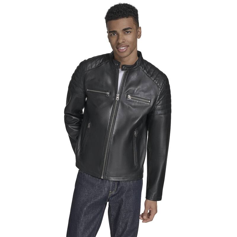 リーバイス メンズ アウター ジャケット・ブルゾン レザー Men's Levi's Leatheracer Jacket Black ブラック