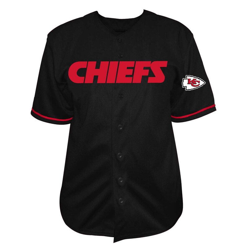 【送料無料】 ファナティクス メンズ Tシャツ トップス Men's Fanatics Black Kansas City Chiefs Pop Full-Button Jersey Chf Black 21,155円