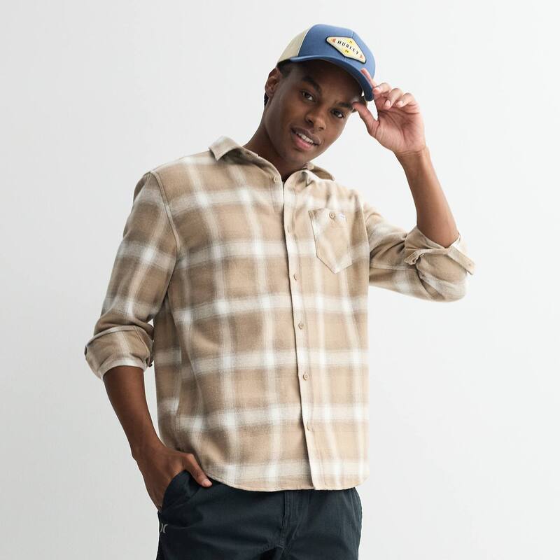 ハーレー メンズ トップス Tシャツ ダウン Men Hurley Long Sleeve Button-Down Flannel Shirt Bristle Cone