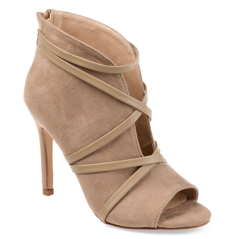 ジュルネ 寄せあわせ レディース シューズ ブーツ・レインブーツ アンクル 踵 Journee Collection Samara Women\u0027s Higheel Ankle Boots Taupe トープ 靴-その他