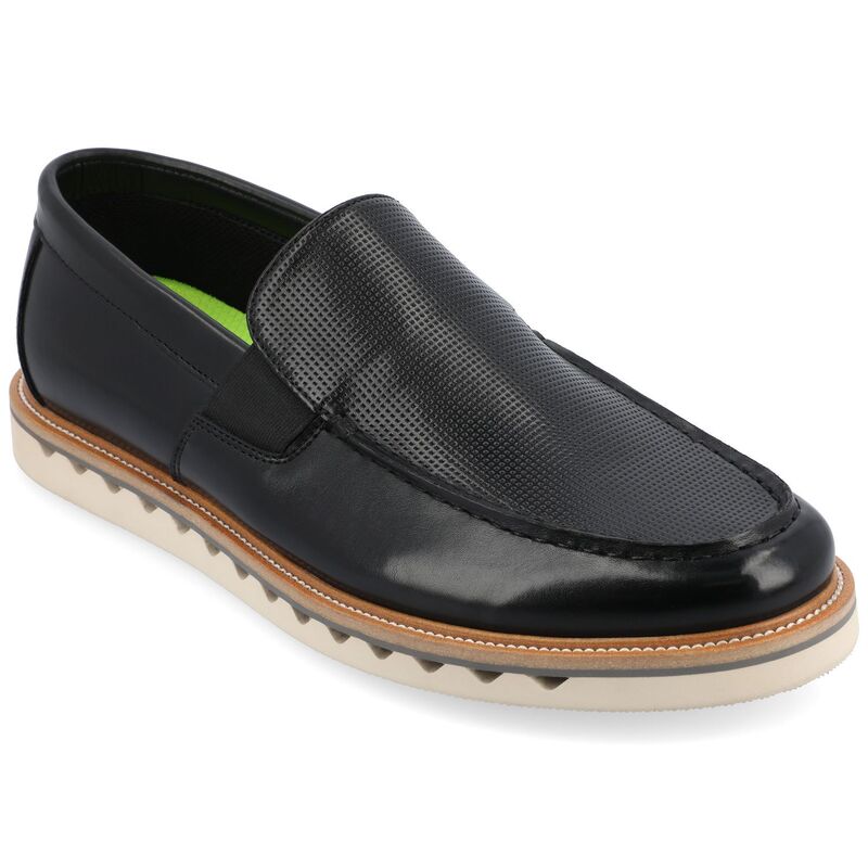 バンス メンズ シューズ スリッポン・ローファー Vance Co. Dallas Men's Tru Comfort Foam Slip-On Loafers Black ブラック｜ReVida 店