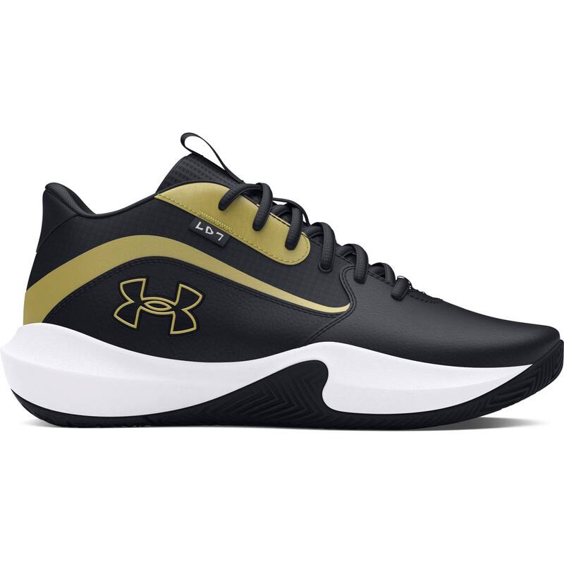 アンダーアーマー メンズ シューズ スニーカー ダウン Under Armour Lockdown 7 Men's Basketball Shoes Black Gold ブラック｜ReVida 店