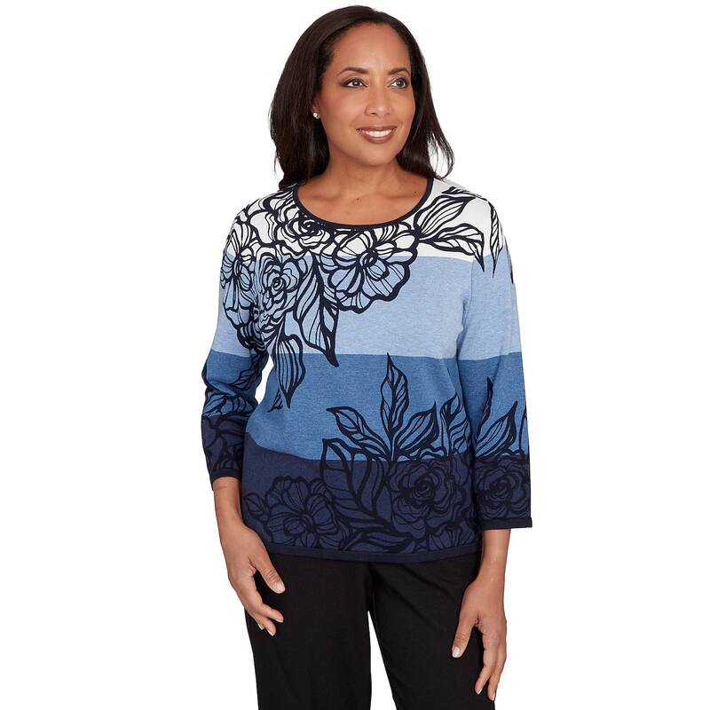アルフレッド ダナー レディース アウター ニット・セーター フラワー柄 フラワー Women's Alfredunner Ombre Floral Block Stripe Sweater Navy ネイビー