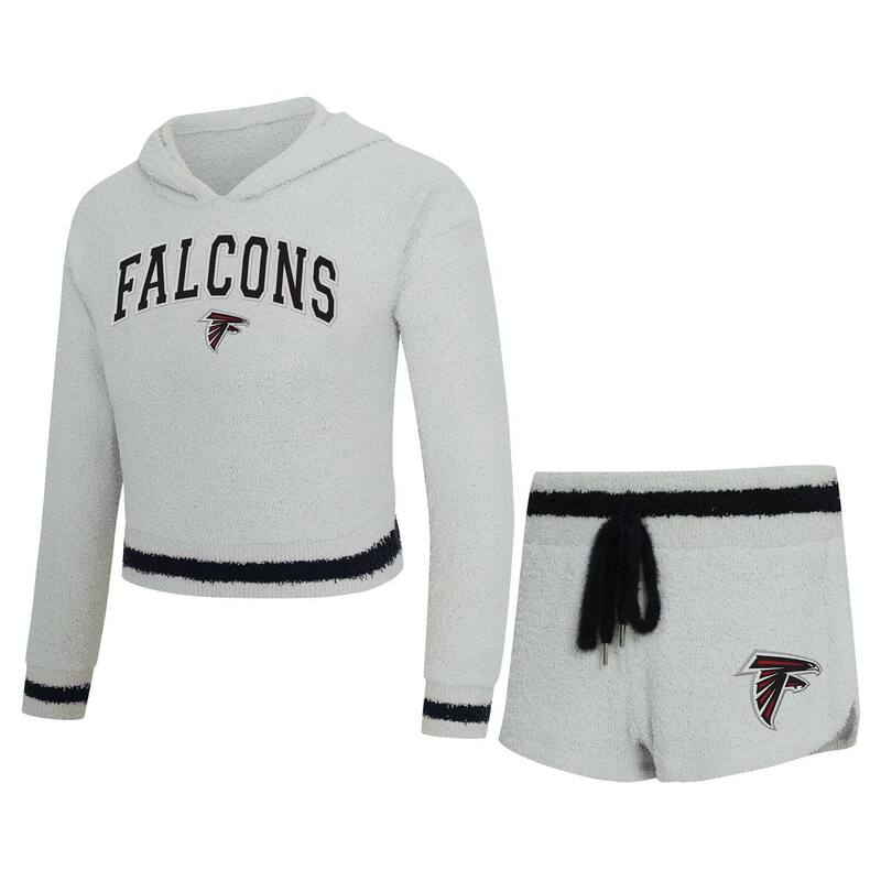 アンブランデッド レディース アンダーウェア ナイトウェア ショートパンツ パーカー Unbranded Women's Conceptsport Gray Atlanta Falcons Whitley Long Sleeve Hoodie Top & Shortset Fal Grey グレー
