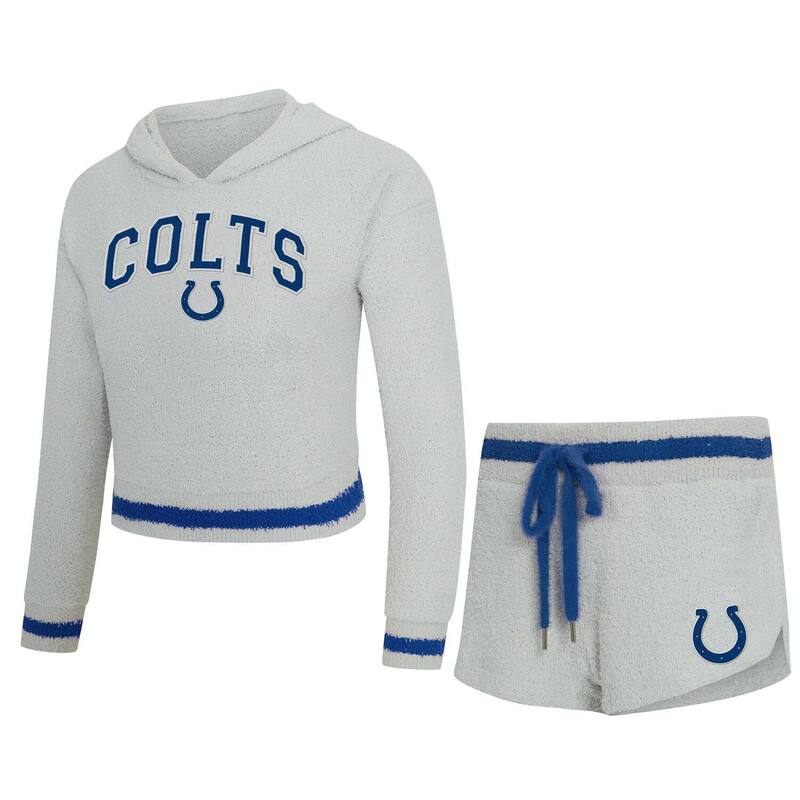アンブランデッド レディース アンダーウェア ナイトウェア ショートパンツ パーカー Unbranded Women's Conceptsport Gray Indianapolis Colts Whitley Long Sleeve Hoodie Top & Shortset Clt Grey グレー