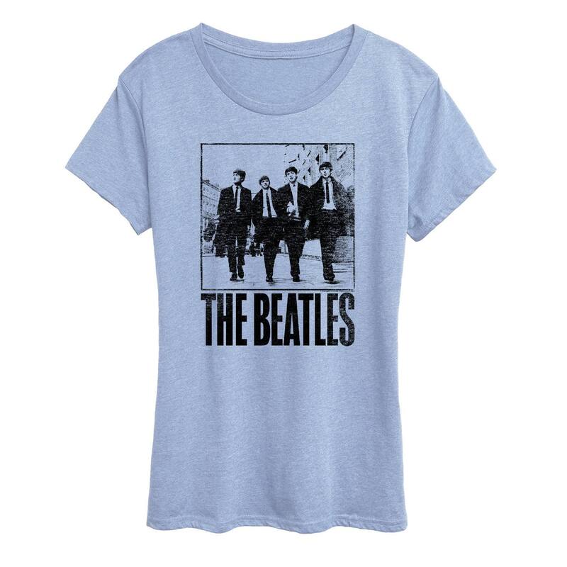 アニメキャラクター レディース トップス Tシャツ ヴィンテージ グラフィック Licensed Character Women's The Beatles Vintage Graphic Tee Heather Chambray Blue ヘザー