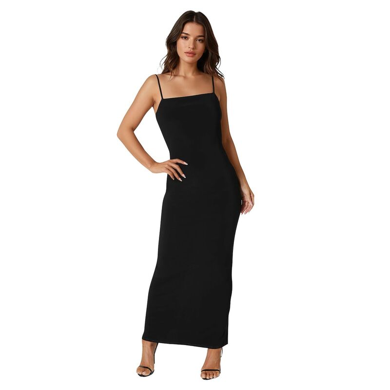 ベベ レディース トップス 衣装 マキシ Women\u0027s bebe Square Neck Low Back Maxi Dress Black 黒いこと