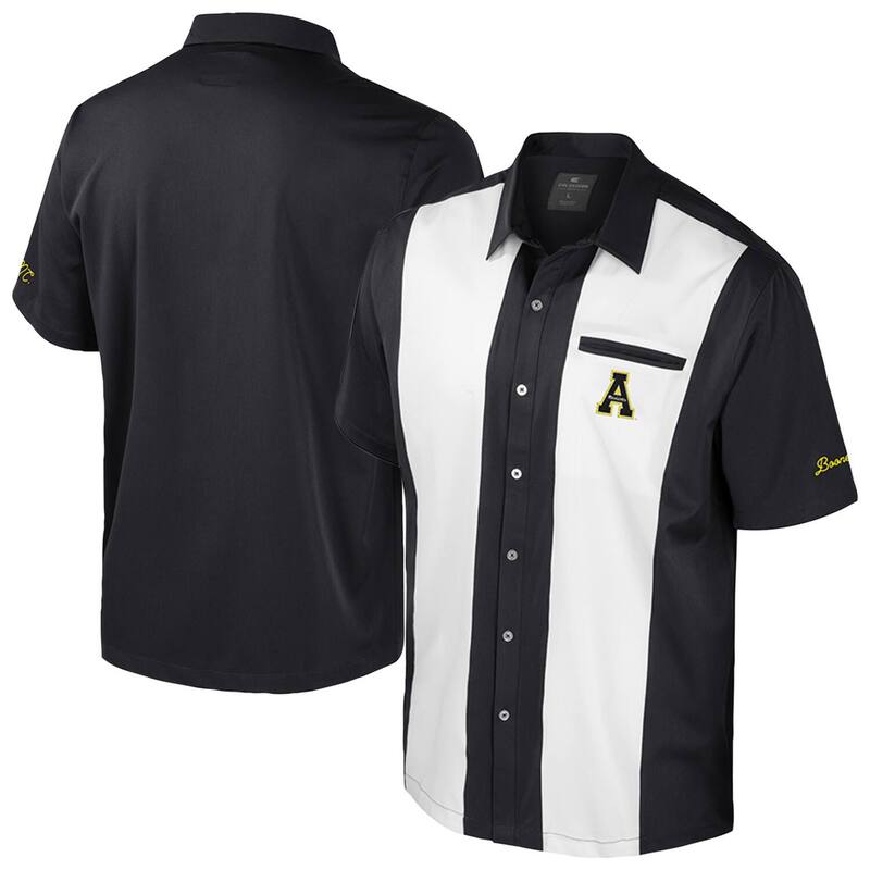 コロシアム メンズ トップス Tシャツ Men's Colosseum Black Appalachian State Mountaineerstrike Bowling Button-Up Shirt App Black ブラック