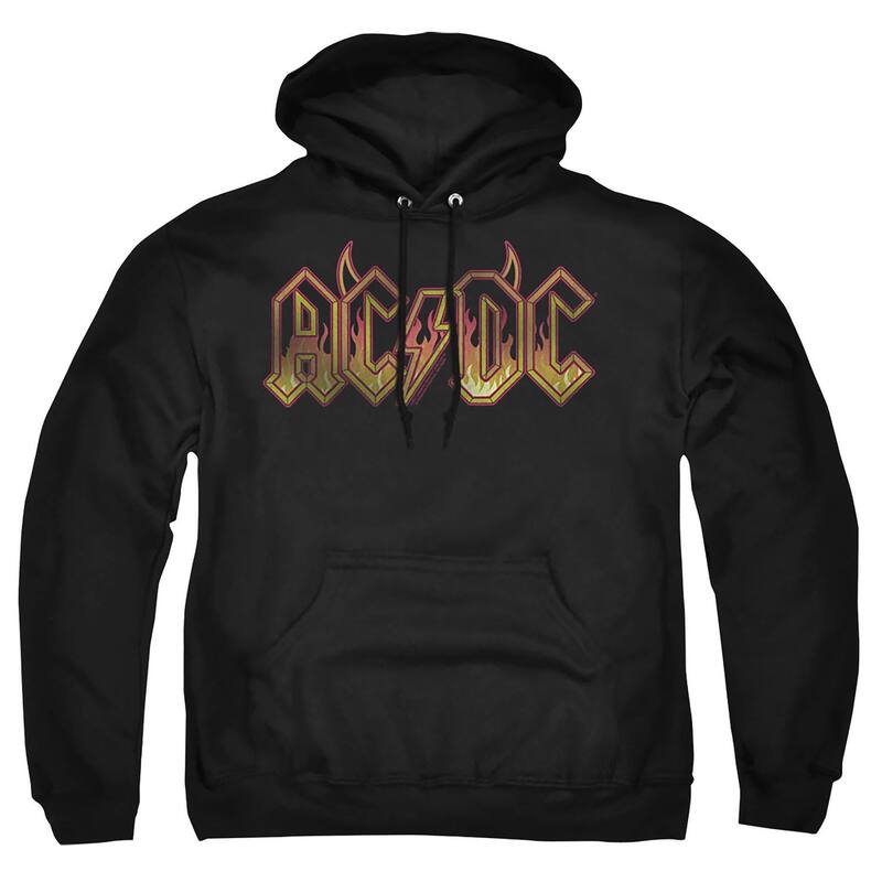 アニメキャラクター メンズ トップス Tシャツ トール ロゴ パーカー グラフィック Licensed Character Big & Tall ACDC Fire Logo Graphic Pullover Hoodie Black ブラック