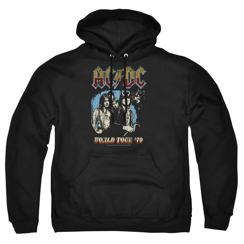 アニメキャラクター メンズ トップス Tシャツ トール パーカー グラフィック Licensed Character Big & Tall ACDC World Tour 79 Graphic Pullover Hoodie Black ブラック