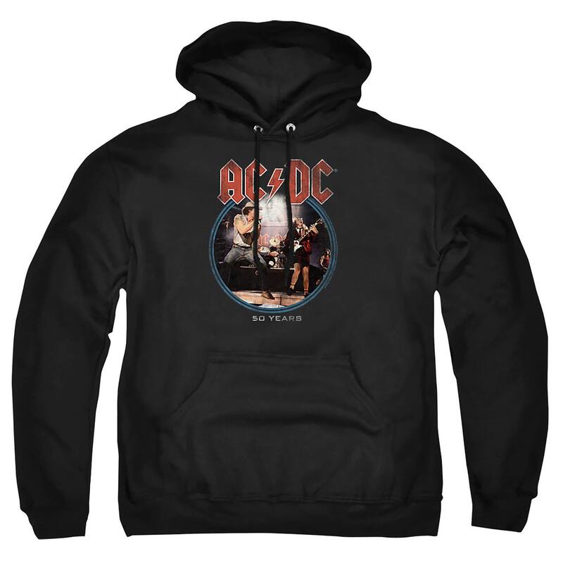 アニメキャラクター メンズ トップス Tシャツ トール パーカー グラフィック Licensed Character Big & Tall ACDC 50 Years Graphic Pullover Hoodie Black ブラック