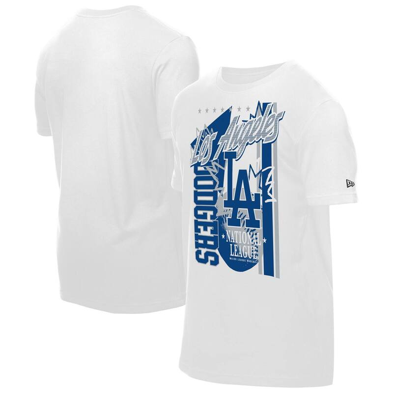 ニューエラ メンズ トップス Tシャツ グラフィック Men's New Era White Los Angeles Dodgers Bigraphic Domestic T-Shirt Lad White ホワイト｜ReVida 店