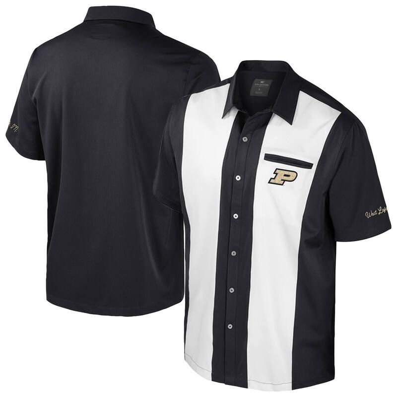 コロシアム メンズ トップス Tシャツ Men's Colosseum Black Purdue Boilermakerstrike Bowling Button-Up Shirt Prd Black ブラック