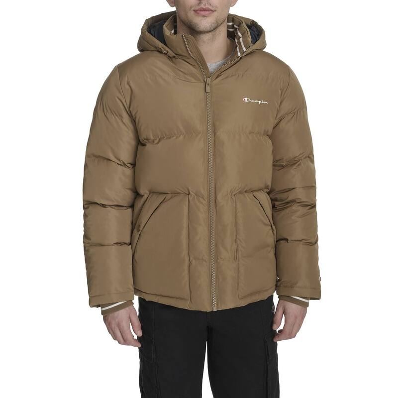 チャンピオン メンズ アウター ジャケット・ブルゾン キルティング Men Champion Quilted Hooded Puffer Jacket Otter