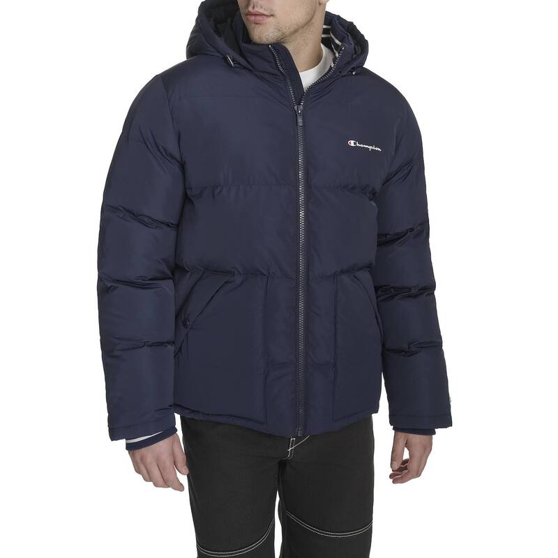チャンピオン メンズ アウター ジャケット・ブルゾン キルティング Men Champion Quilted Hooded Puffer Jacket Peacoat