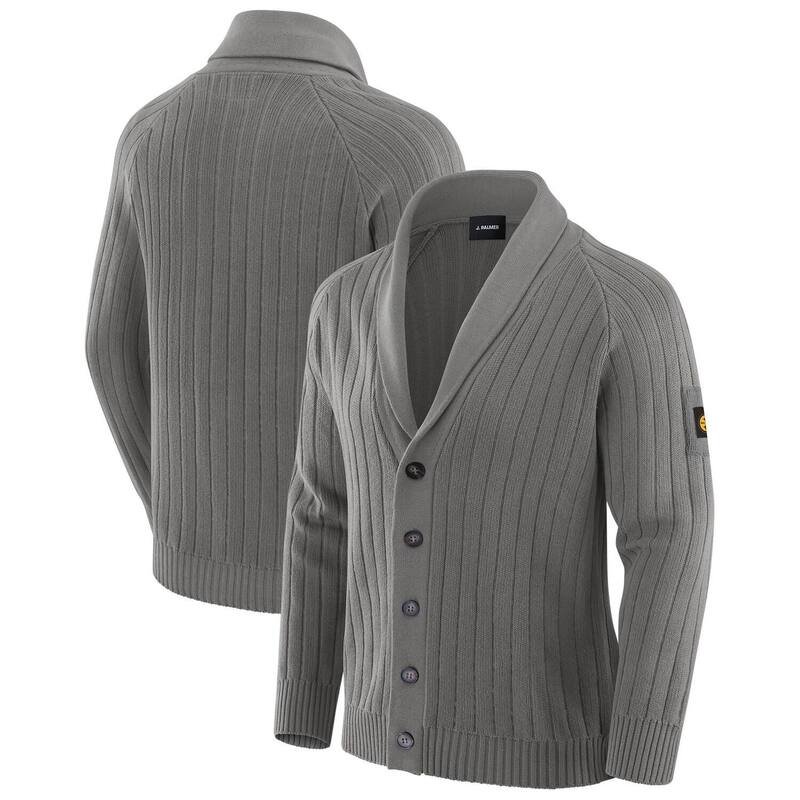 アンブランデッド メンズ アウター 編み物・プルオーバー プルオーバー ジレー Unbranded Men\u0027s J. Palmer Graphite Pittsburgh Steelers The Playmaker Cardigan Raglan Sweater Stl Dark G 黒鉛