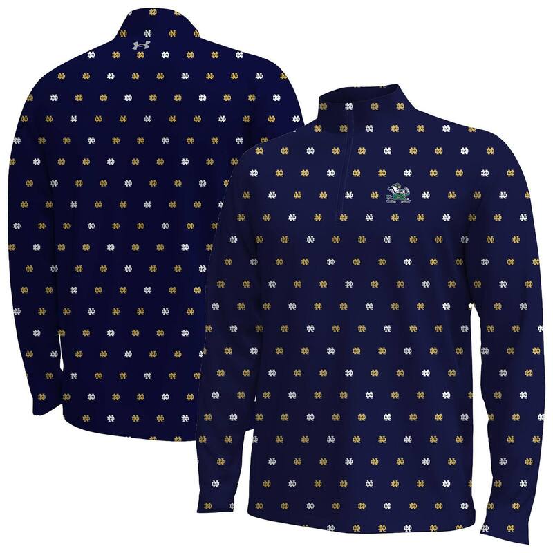 アンダーアーマー メンズ トップス Tシャツ Men's Under Armour Navy Notre Dame Fighting Irish Gameday Armourfuse Half-Zip Top Ntd Navy ネイビー｜ReVida 店