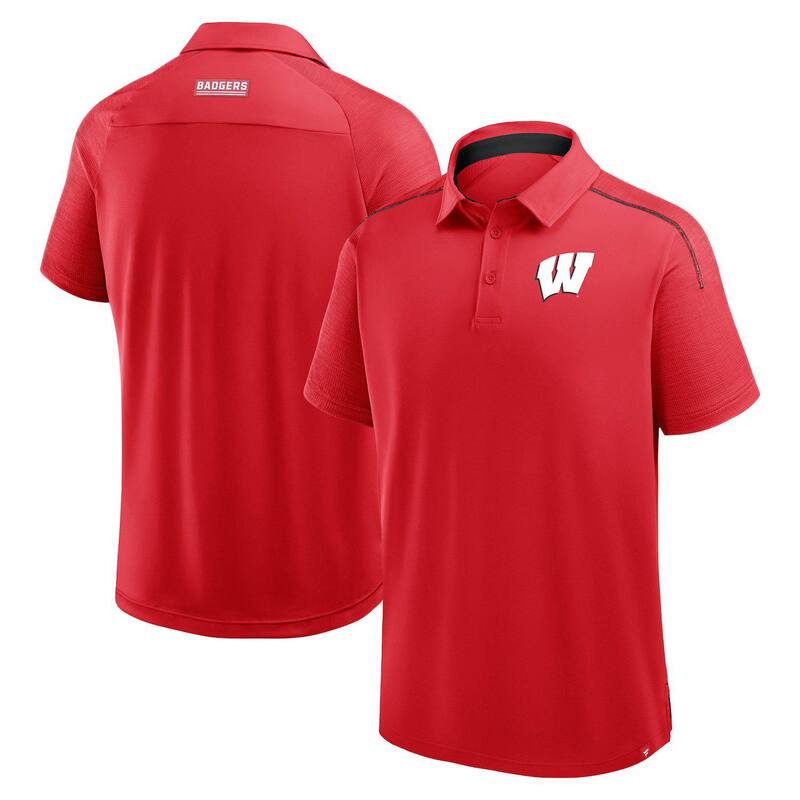 ファナティクス メンズ トップス プルオーバー スポーツシャツ Men\u0027s Fanatics Red Wisconsin Badgers Take The Leadefenderaglan Polo Wis Red 赤いこと