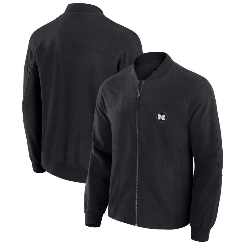 アンブランデッド メンズ アウター ジャケット・ブルゾン Unbranded Men's J. Palmer Black Michigan Wolverines Lightweight Cover-4 Tri-Blend Full-Zip Jacket Mic Black ブラック