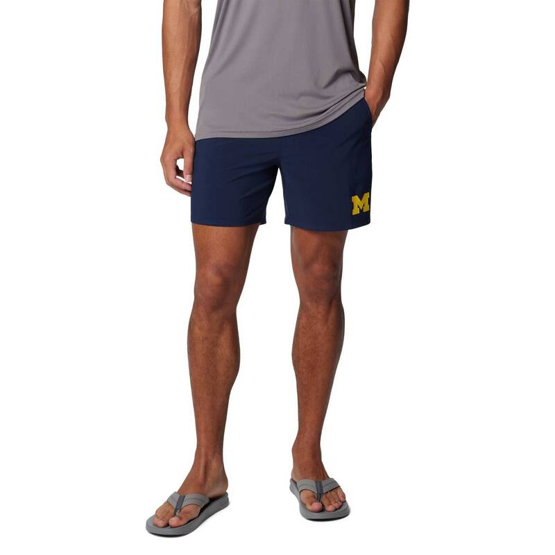 コロンビア メンズ ボトムス ハーフパンツ・ショーツ ショートパンツ Men Columbia Navy Michigan Wolverines PFG Terminal Roamer Omni-Shade Stretch Shorts Mic Navy ネイビー