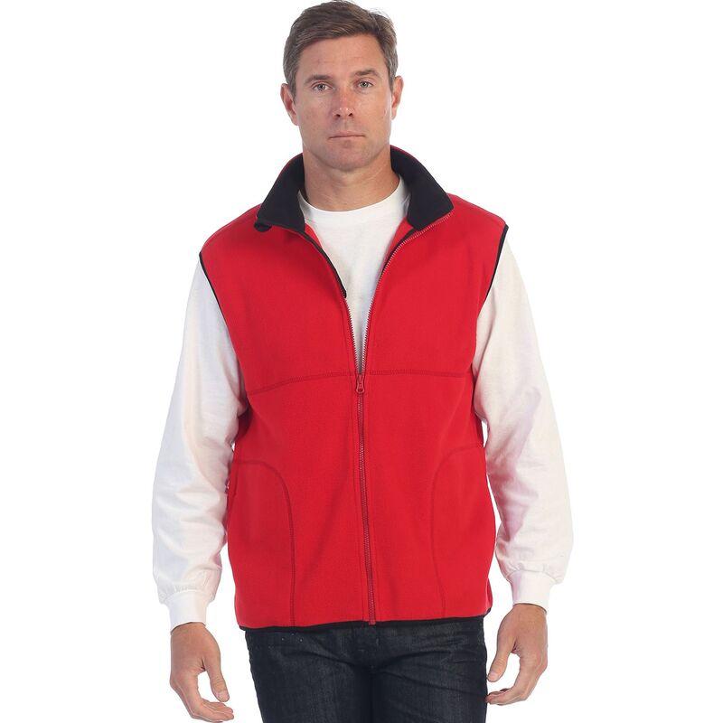 ジョベルティ メンズ アウター ニット・セーター ベスト フリース Gioberti Men's Full Zipper Polar Fleece Vest Red レッド|ReVida 店