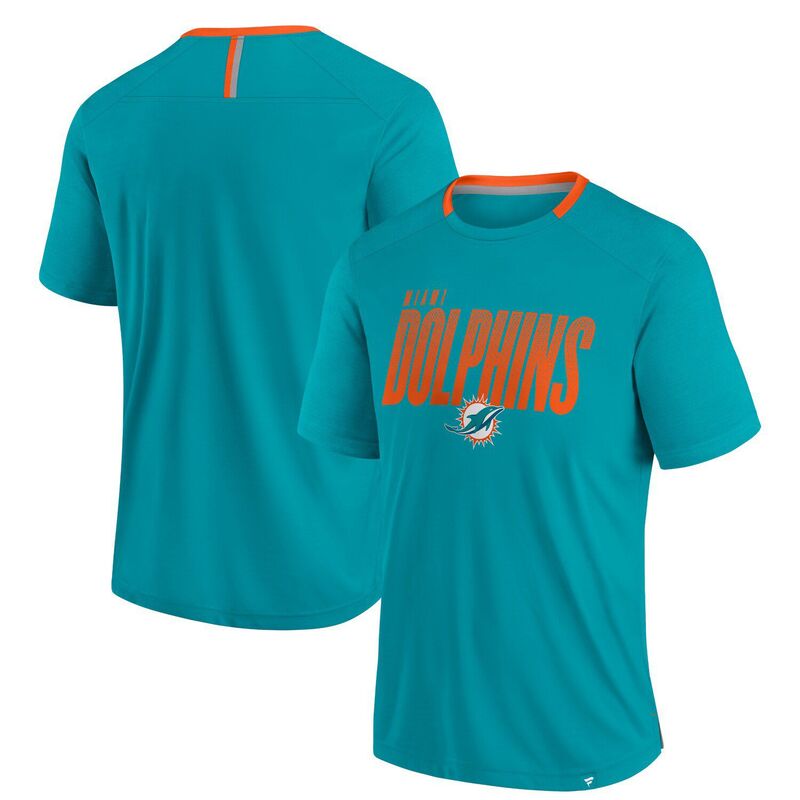 ファナティクス メンズ トップス Tシャツ Men's Fanatics Aqua Miami Dolphins Defender Fade Slant-Shirt Dol Turq A アクア