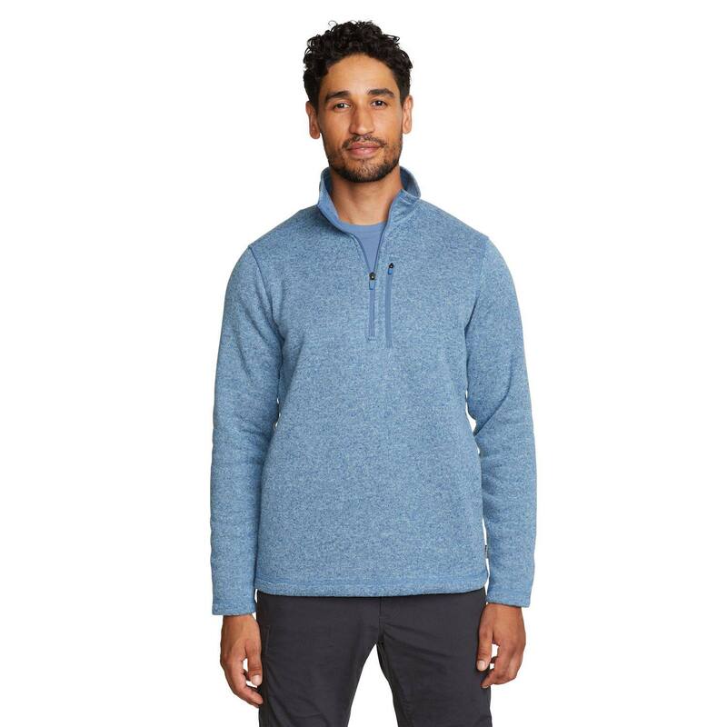エディー バウアー メンズ トップス Tシャツ フリース Men's Eddie Baueradiator Fleece 1/4-Zipullover Tile Blue ブルー