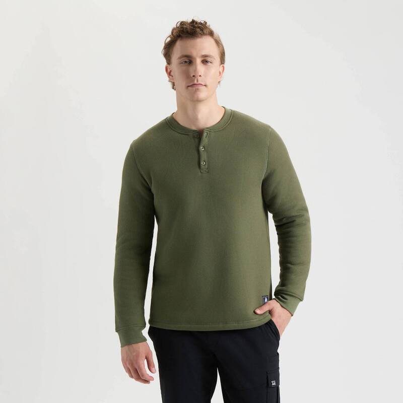 マティックス メンズ トップス Tシャツ Men's Matix Sherpa-Lined Long Sleeve Henley Shirt Olive オリーブ