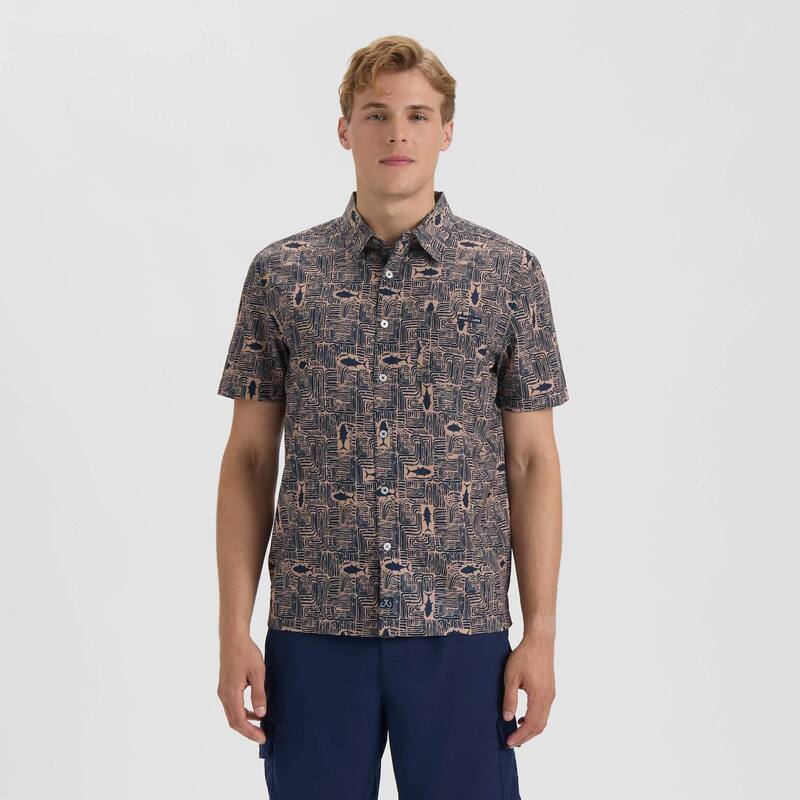 ソルトライフ メンズ トップス Tシャツ Men'salt Life Tiki Tuna Woven Shirtaupe トープ
