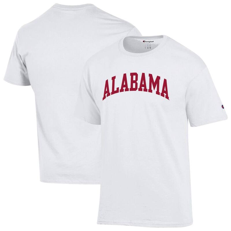 チャンピオン メンズ トップス Tシャツ Men's Champion White Alabama Crimson Tide Basic Arch T-Shirt Ala White ホワイト｜ReVida 店