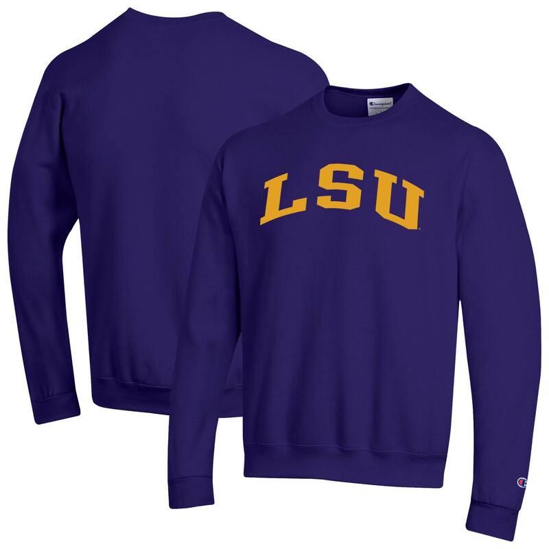 はやりっ児 メンズ トップス プルオーバー 汗水 フリース Men\u0027s Champion Purple LSU Tigers Basic Arch Fleece Pullover Sweatshirt Lsu Purple パープル