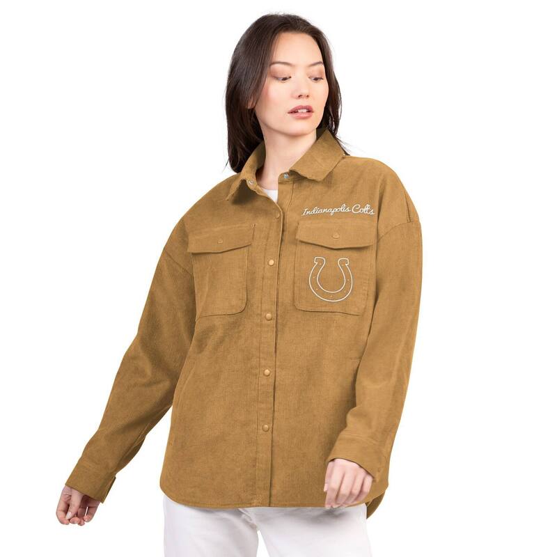 ジースリー フォーハー バイ カール バンクス レディース アウター ジャケット・ブルゾン コーデュロイ Women's G-III 4Her by Carl Banks Brown Indianapolis Colts Re-Match Corduroy Full-Snap Shacket Clt Brown ブラウン