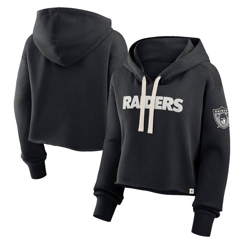 ファナティクス レディース トップス Tシャツ クロップド パーカー Women's Fanatics Black Las Vegas Raiders Oversized Hometown Heritage Cropped Hoodie Lvr Black ブラック